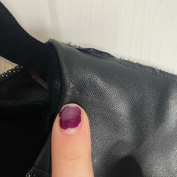 ELIE TAHARI Mixed Media Sheath Dress Black/Gray With Leather Shoulder Detail - Picture 7 of 8